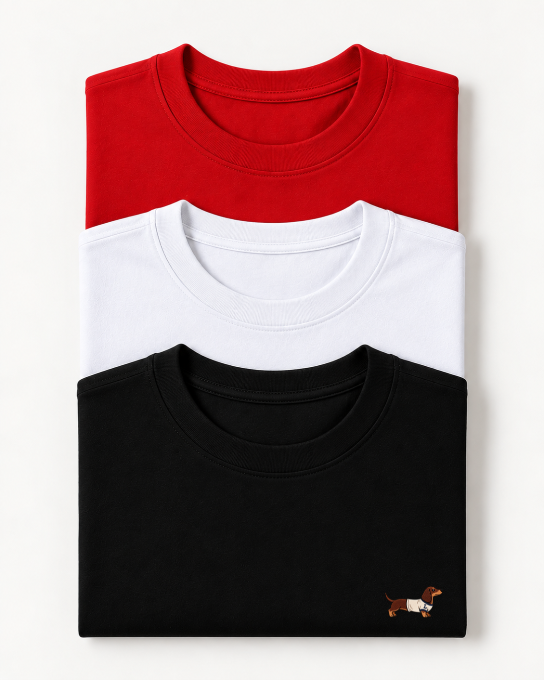 Pack de T-shirts x3 (roja-negra-blanca)