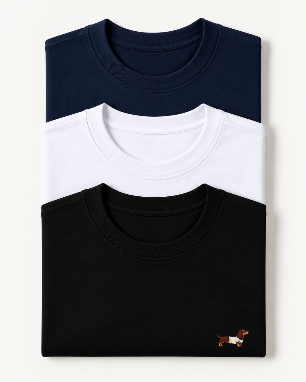 Pack de T-shirts x3 (Azul navy-blanco-negro)