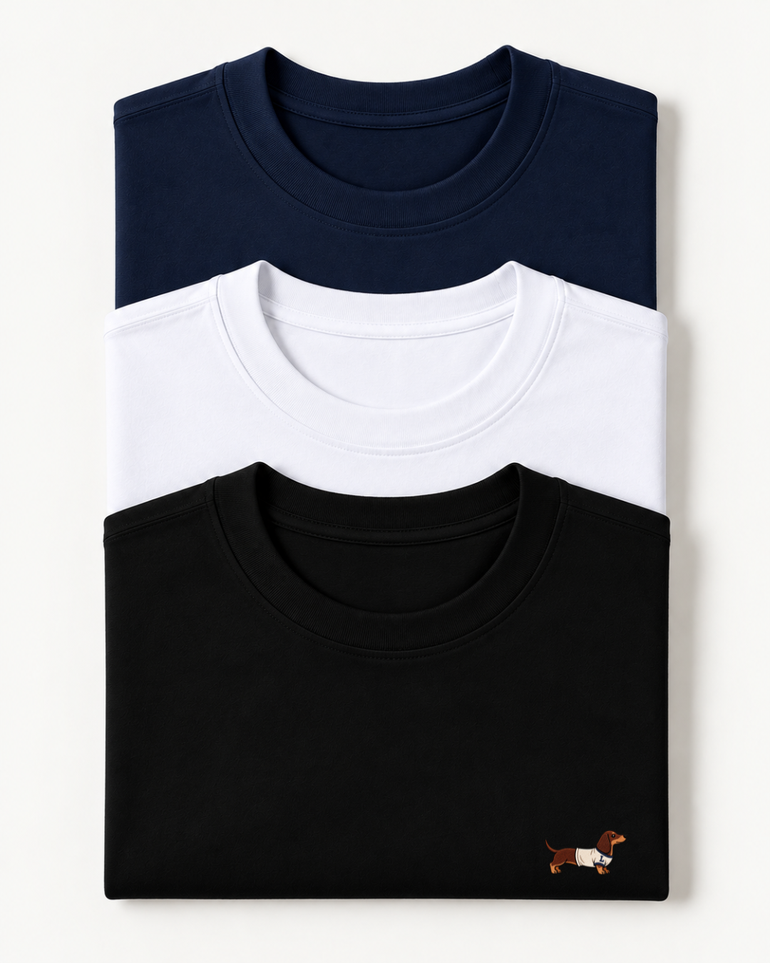Pack de T-shirts x3 (Azul navy-blanco-negro)